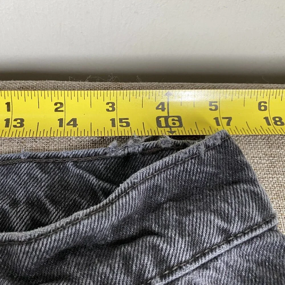 Urban Outfitters BDG Jack Wide Leg Jeans Men's 34 High Rise Gray Frayed Hem - Picture 9 of 14